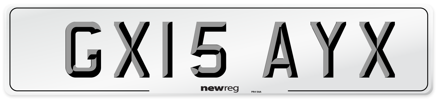 GX15 AYX Number Plate from New Reg